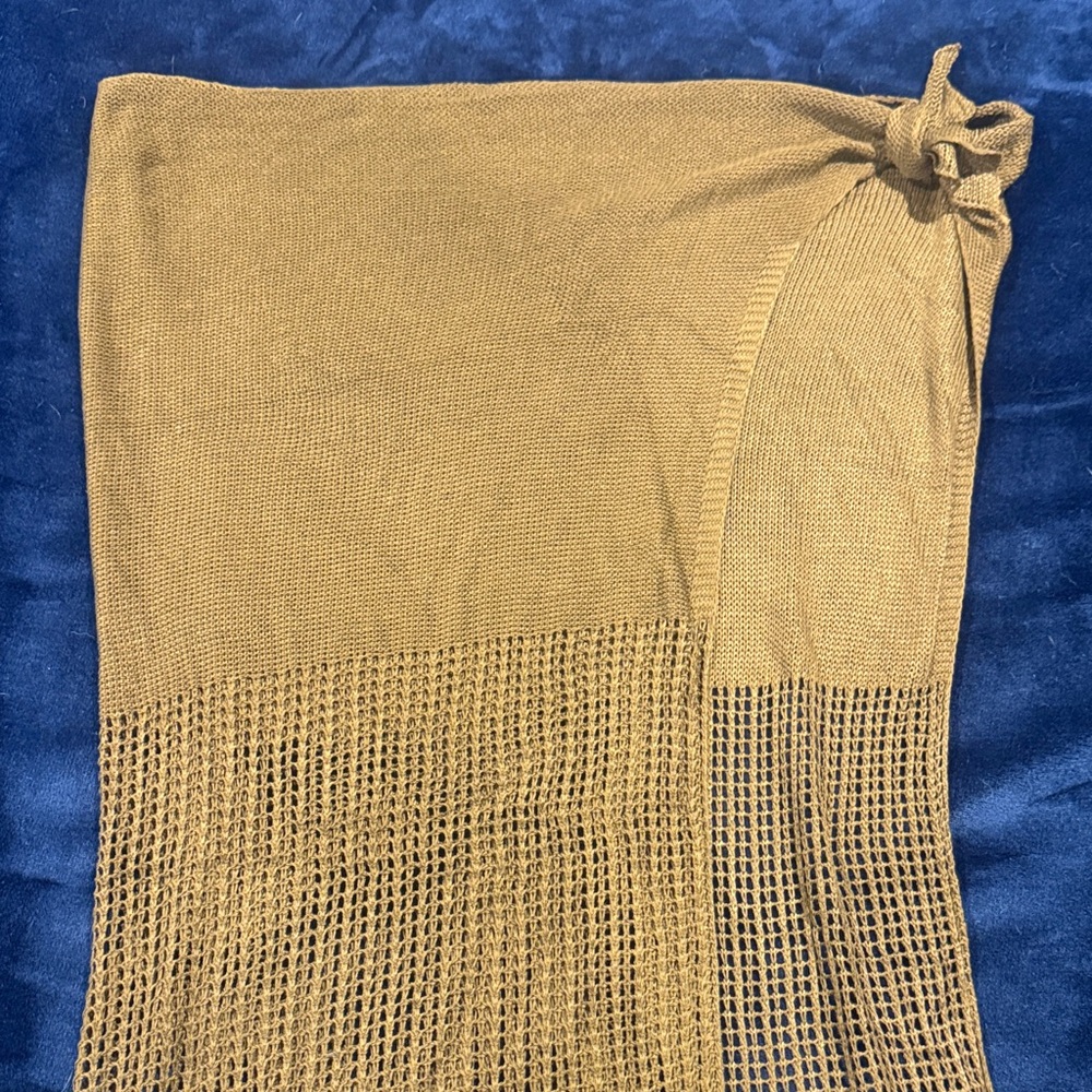 SHEIN Gold Knit Swim Coverup